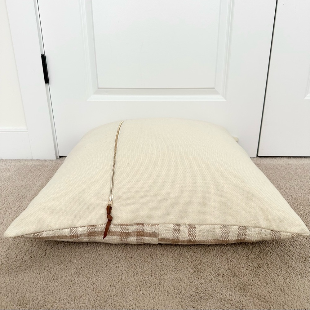 Studio McGee Threshold Cream & Tan Plaid Oversized Throw Pillow - Picture 11 of 16